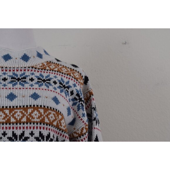 Vintage 90s Mock-neck Acrylic Snowflake  Sweater‎ size M - Picture 7 of 10